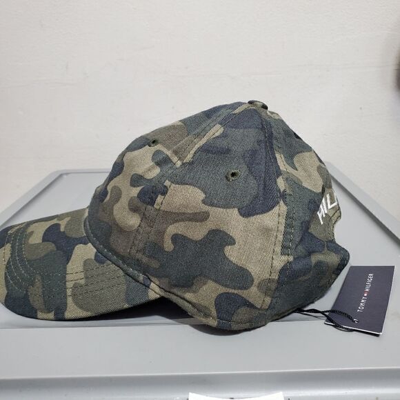 Tommy Hilfiger TH Logo Camo Baseball Trucker Hat Cap Cotton OSFA Strapback NEW - Picture 4 of 10